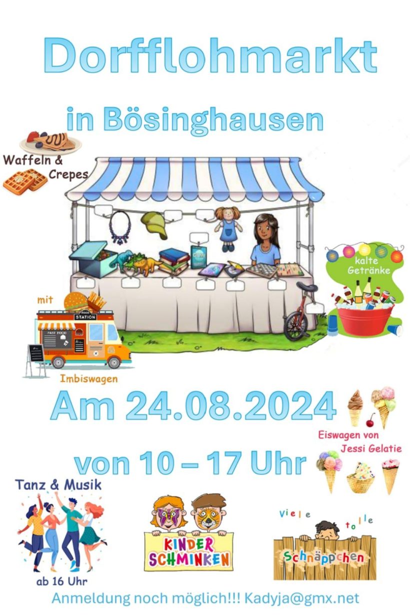 Wir sind beim Dorfflohmarkt in Bösinghausen